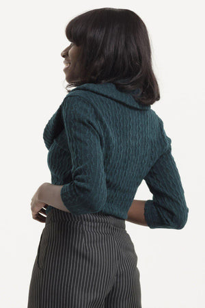 Elena Knitted Cowl Neck Sweater-Voodoo Vixen-Dark Fashion Clothing