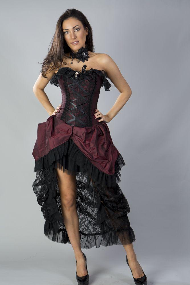 Elizabeth Vintage Corset Dress In Taffeta - Burleska - Dark Fashion Clothing