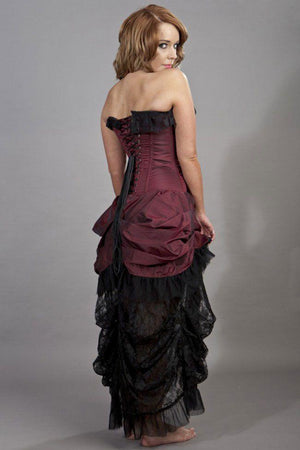 Elizabeth Vintage Corset Dress In Taffeta-Burleska-Dark Fashion Clothing