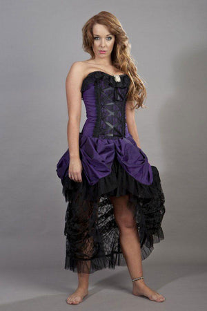 Elizabeth Vintage Corset Dress In Taffeta-Burleska-Dark Fashion Clothing