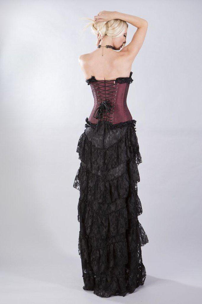 Elizium Overbust Corset In Taffeta-Burleska-Dark Fashion Clothing