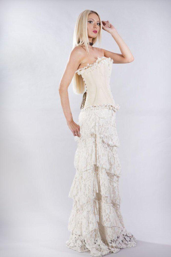 Elizium Overbust Corset In Taffeta-Burleska-Dark Fashion Clothing
