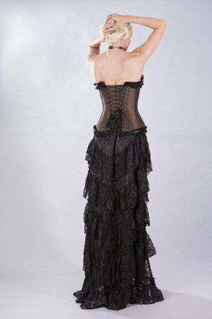 Elizium Overbust Corset In Taffeta-Burleska-Dark Fashion Clothing