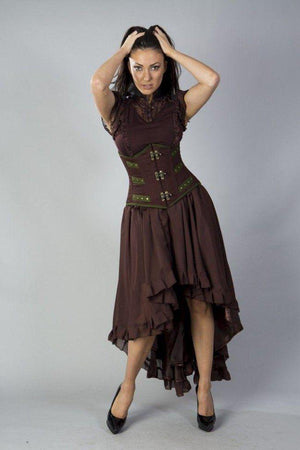 Elizium Victorian High Low Skirt In Chiffon-Burleska-Dark Fashion Clothing