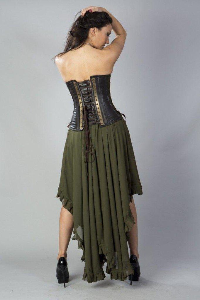 Elizium Victorian High Low Skirt In Chiffon-Burleska-Dark Fashion Clothing