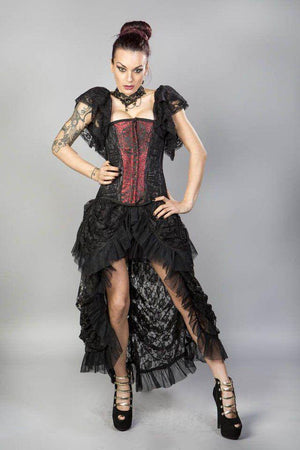 Emily Overbust Burlesque Corset In King Brocade-Burleska-Dark Fashion Clothing