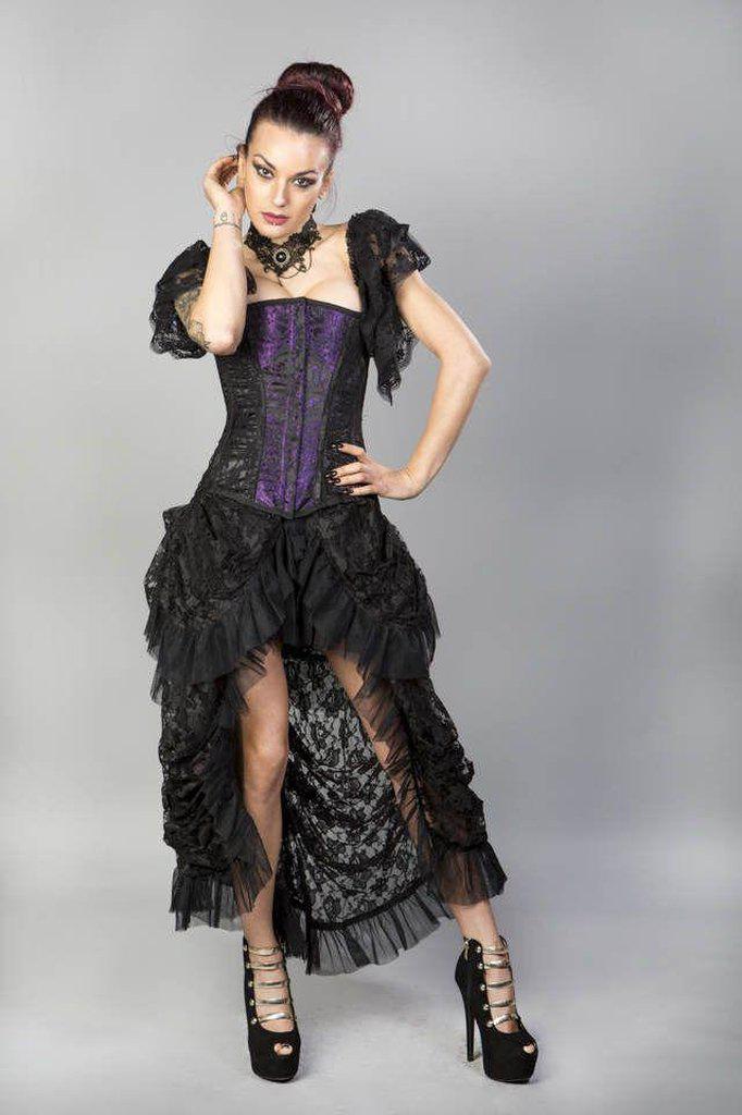 Emily Overbust Burlesque Corset In King Brocade-Burleska-Dark Fashion Clothing