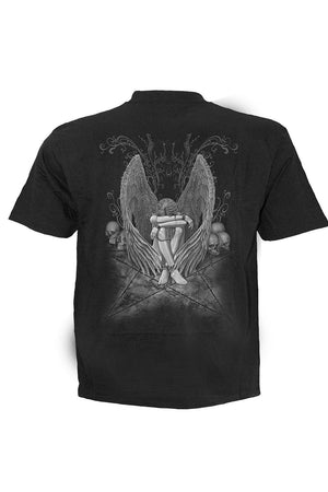 Enslaved Angel - T-Shirt Black-Spiral-Dark Fashion Clothing