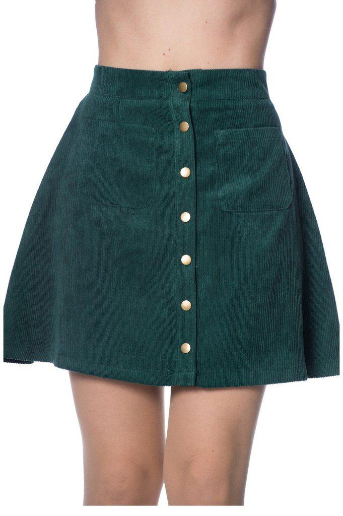 Erica Cord Skirt-Banned-Dark Fashion Clothing