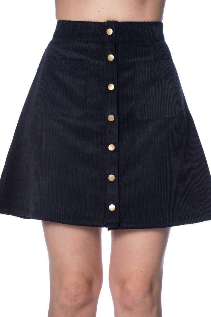 Erica Cord Skirt-Banned-Dark Fashion Clothing