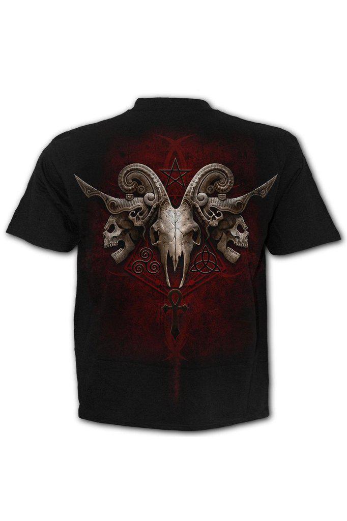 Faces Of Goth - T-Shirt Black-Spiral-Dark Fashion Clothing