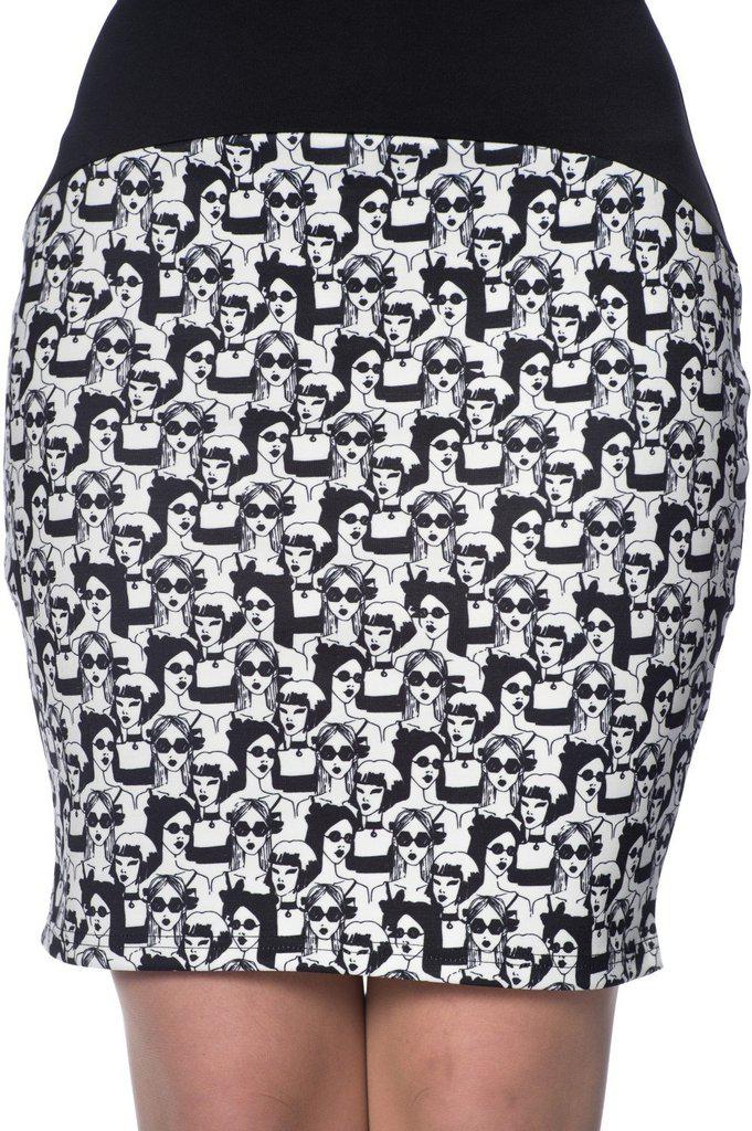 Fashion Faces Skirt-Banned-Dark Fashion Clothing