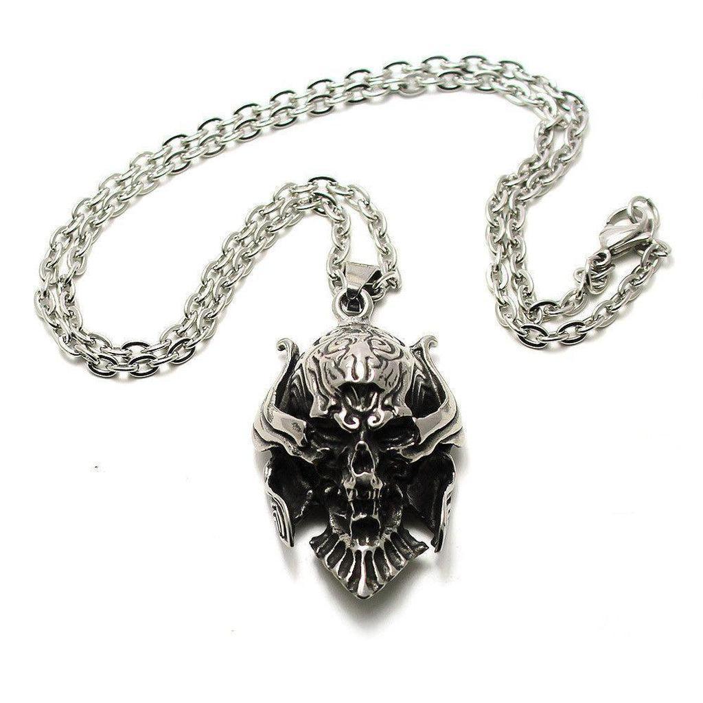 Fearsome Skull Pendant - Stainless Steel-Badboy-Dark Fashion Clothing