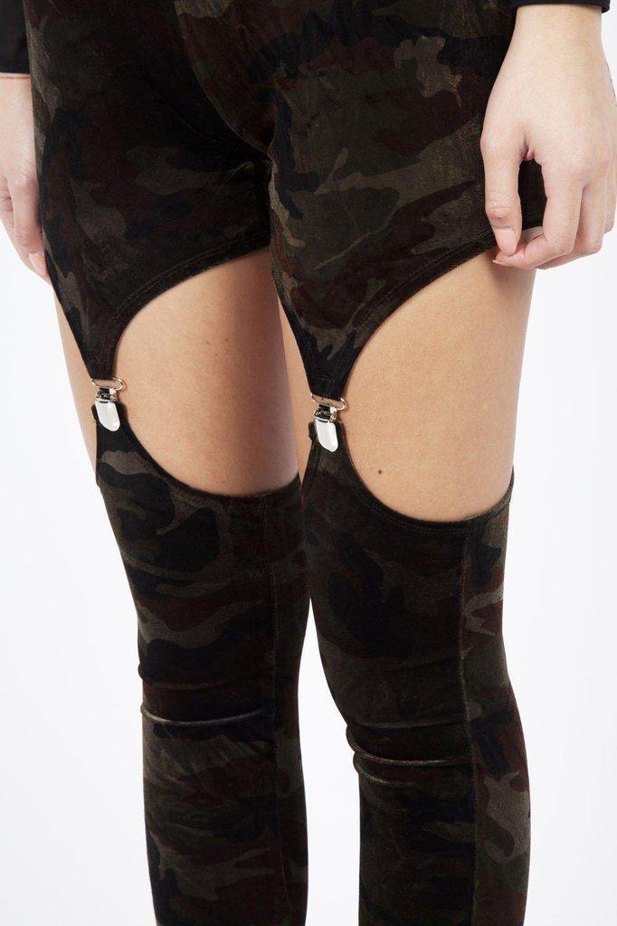 Fight Me Velvet Harness Leggings-Jawbreaker-Dark Fashion Clothing