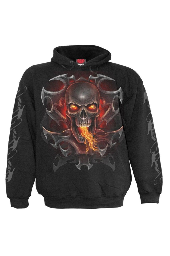 Fire Dragon - Hoody Black-Spiral-Dark Fashion Clothing