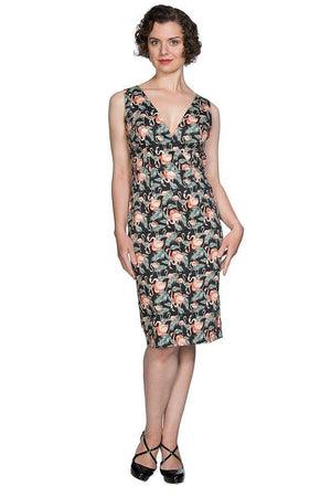 Flamingo Honnie Pencil Dress-Banned-Dark Fashion Clothing