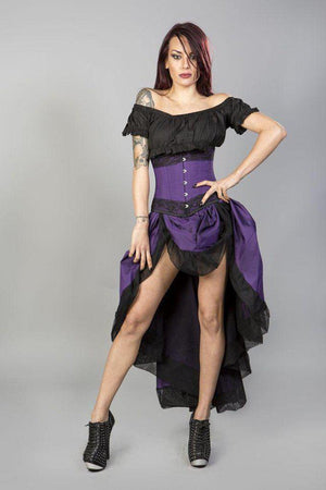 Flavia Goth or Steampunk Skirt In Taffeta-Burleska-Dark Fashion Clothing