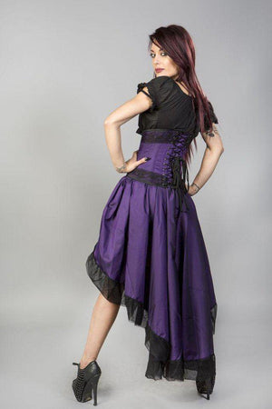 Flavia Goth or Steampunk Skirt In Taffeta-Burleska-Dark Fashion Clothing