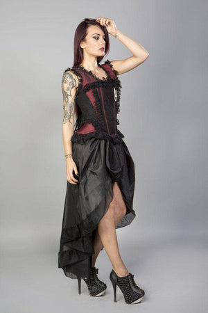 Flavia Goth or Steampunk Skirt In Taffeta-Burleska-Dark Fashion Clothing