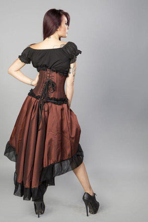 Flavia Goth or Steampunk Skirt In Taffeta-Burleska-Dark Fashion Clothing