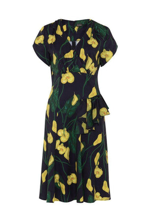 Flora Calla Lily 40s Style Dress-Voodoo Vixen-Dark Fashion Clothing