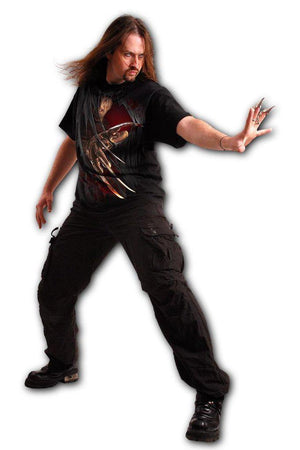 Freddy Claws - Elm Street - T-Shirt Black-Spiral-Dark Fashion Clothing