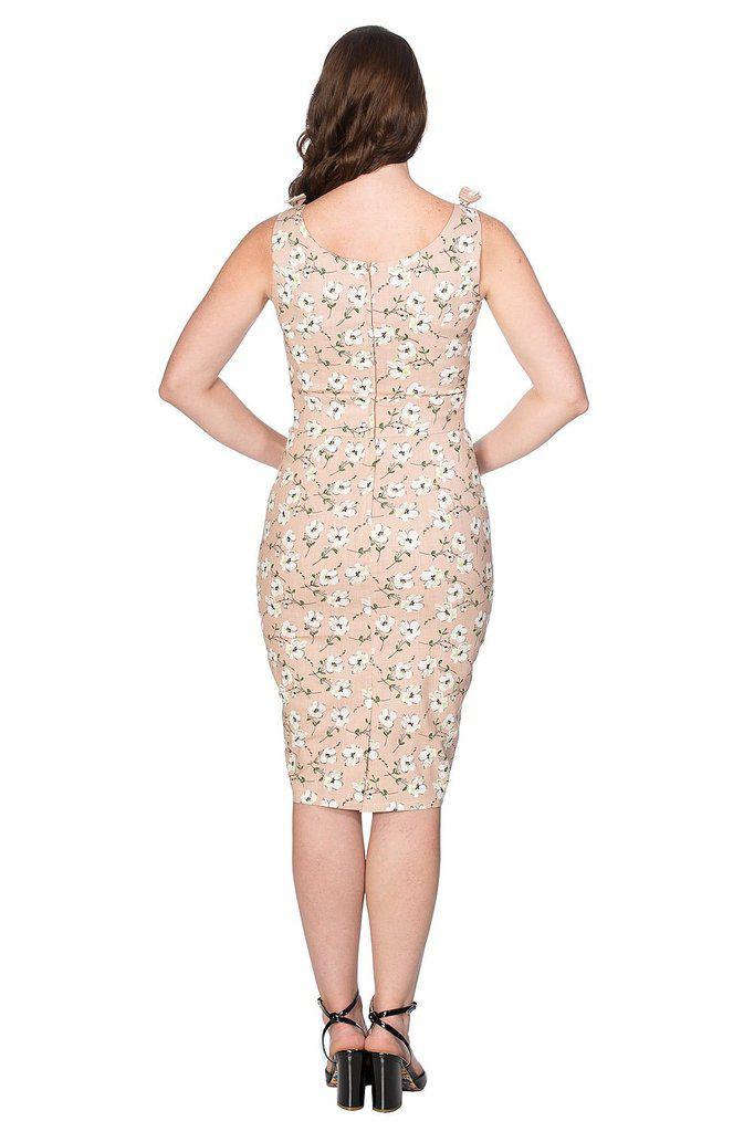 Fresh Bloom Print Pencil Dress-Banned-Dark Fashion Clothing