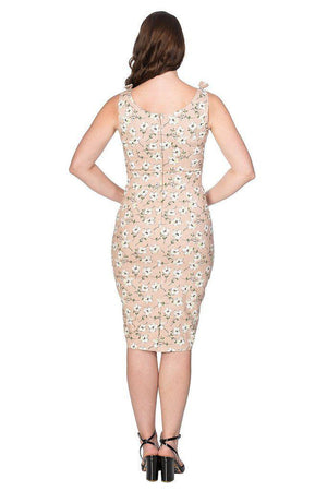 Fresh Bloom Print Pencil Dress-Banned-Dark Fashion Clothing