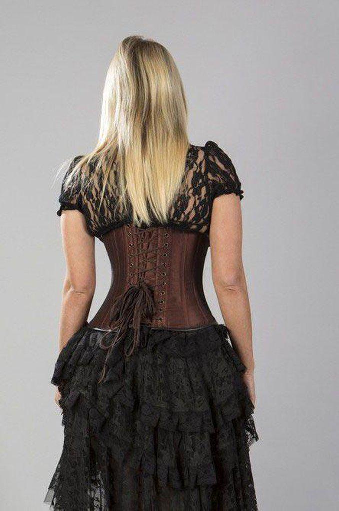 Hengzhifeng Steampunk Women's Corset Fancy Dress Burlesque Costume With Lace Skirt, Purple