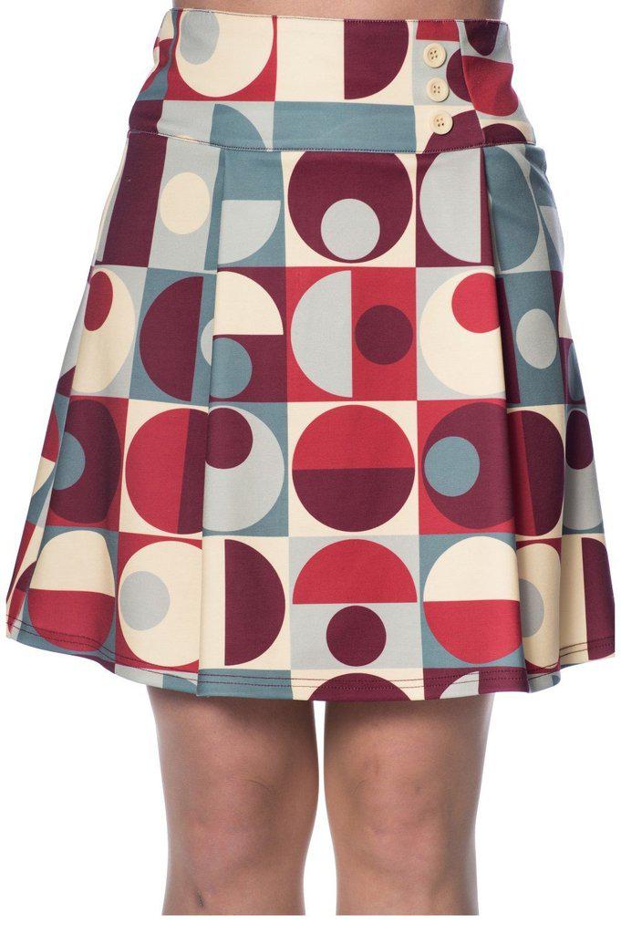 Geo Circles Skirt-Banned-Dark Fashion Clothing