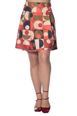Geo Circles Skirt-Banned-Dark Fashion Clothing