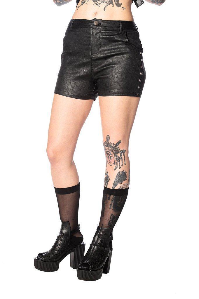 Glam Goth Leo Shorts-Banned-Dark Fashion Clothing