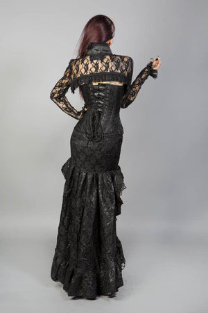 Glamour Overbust Fashion Corset In Satin & Lace Overlay-Burleska-Dark Fashion Clothing