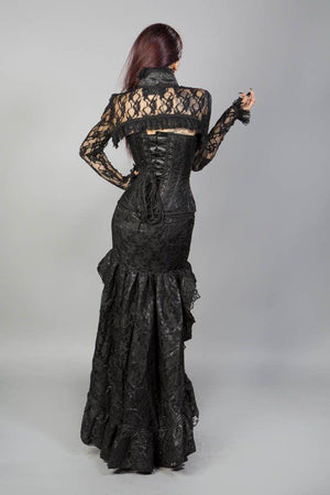 Glamour Overbust Fashion Corset In Satin & Lace Overlay-Burleska-Dark Fashion Clothing