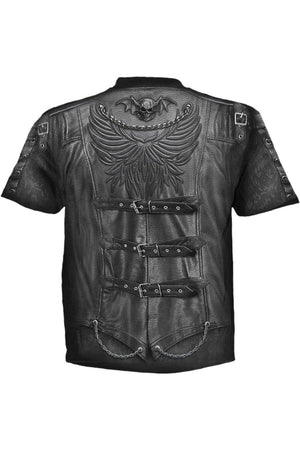 Goth Wrap - Allover T-Shirt Black-Spiral-Dark Fashion Clothing