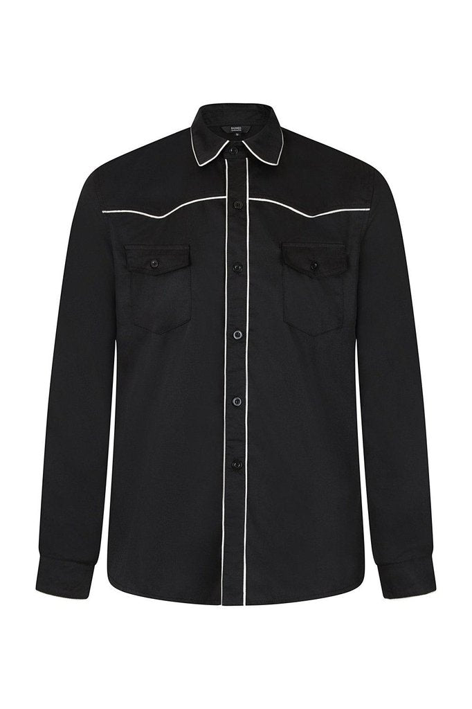 Gothic Long Sleeve Shirt - SHM60019-Banned-Dark Fashion Clothing
