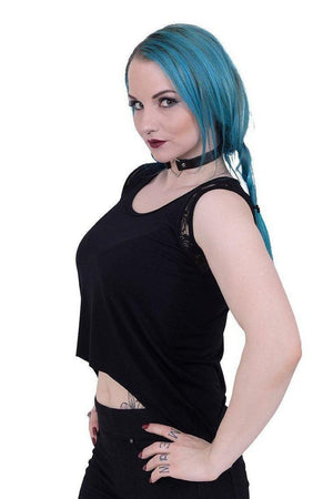 Gothic Rock - Under-Laced Skater Vest-Spiral-Dark Fashion Clothing