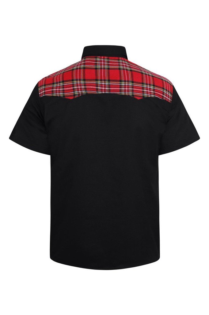 Gothic Tartan Shirt - SHM60024-Banned-Dark Fashion Clothing