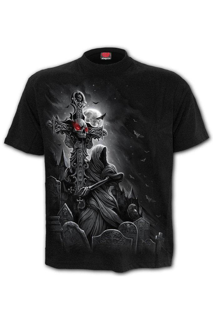 Grave Walker - T-Shirt Black-Spiral-Dark Fashion Clothing