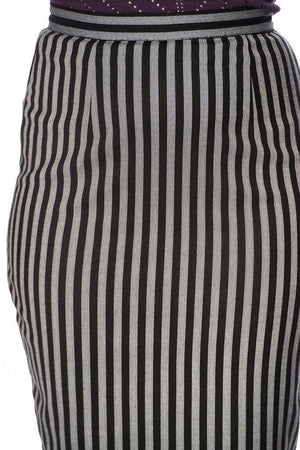 Grey Lines Skirt-Banned-Dark Fashion Clothing