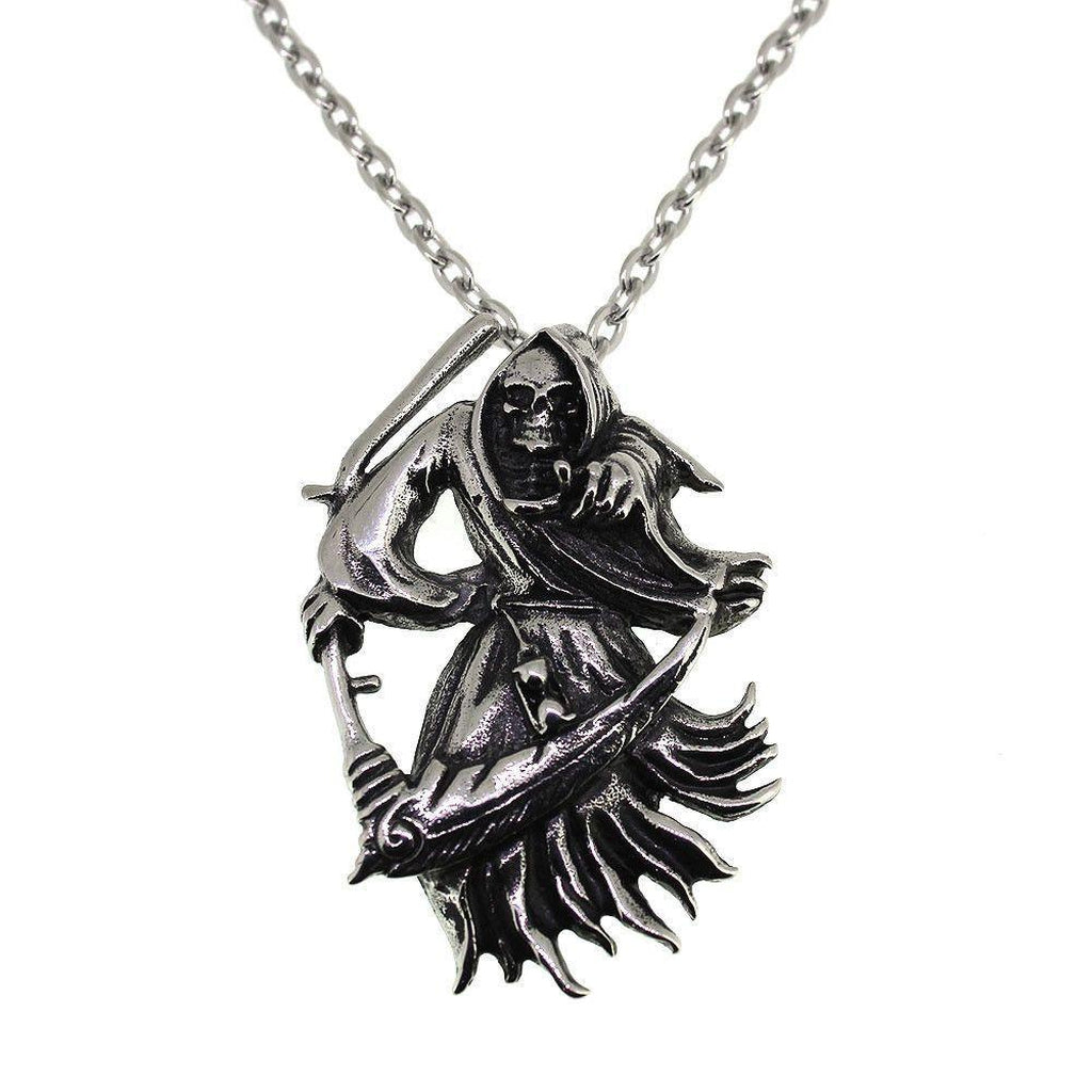 Grim Reaper Pendant - Stainless Steel-Badboy-Dark Fashion Clothing