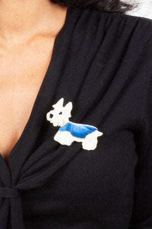 Hamish Scotty Dog Resin Brooch-Voodoo Vixen-Dark Fashion Clothing