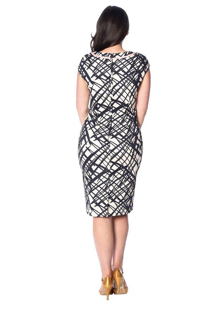 Handsketch Wiggle Dress-Banned-Dark Fashion Clothing