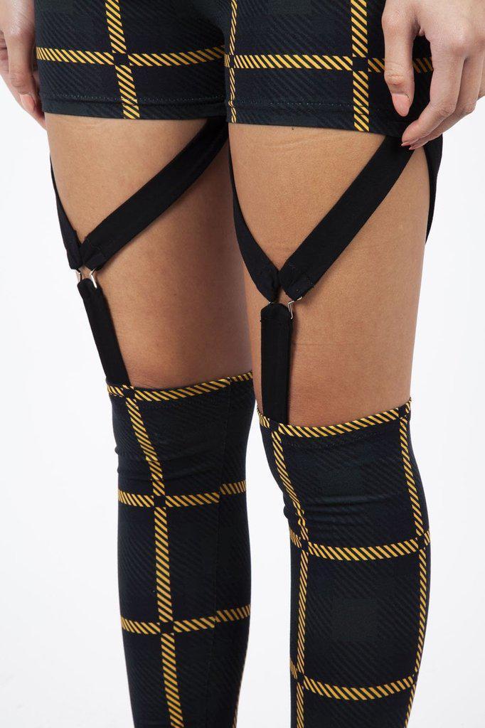 Head In The Clouds Plaid Harness Leggings-Jawbreaker-Dark Fashion Clothing