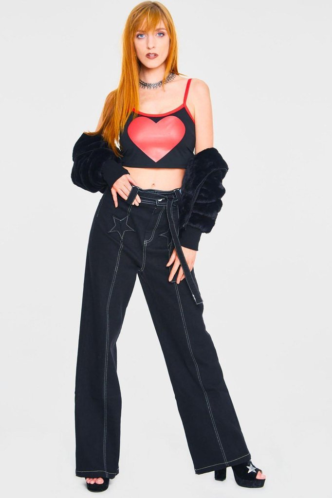 Heart Throb Crop Top by Jawbreaker - Dark Fashion Clothing