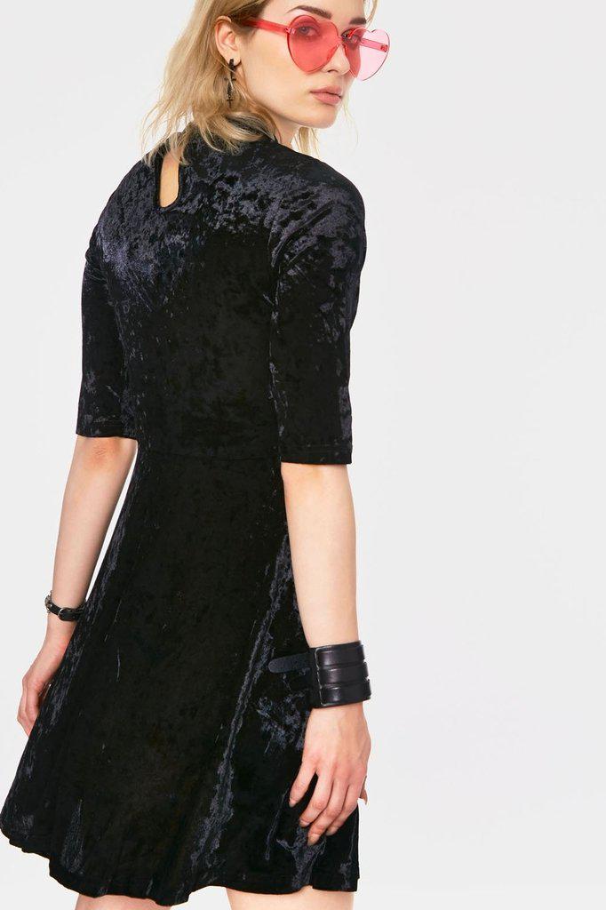 Heartless Black Velvet Dress-Jawbreaker-Dark Fashion Clothing