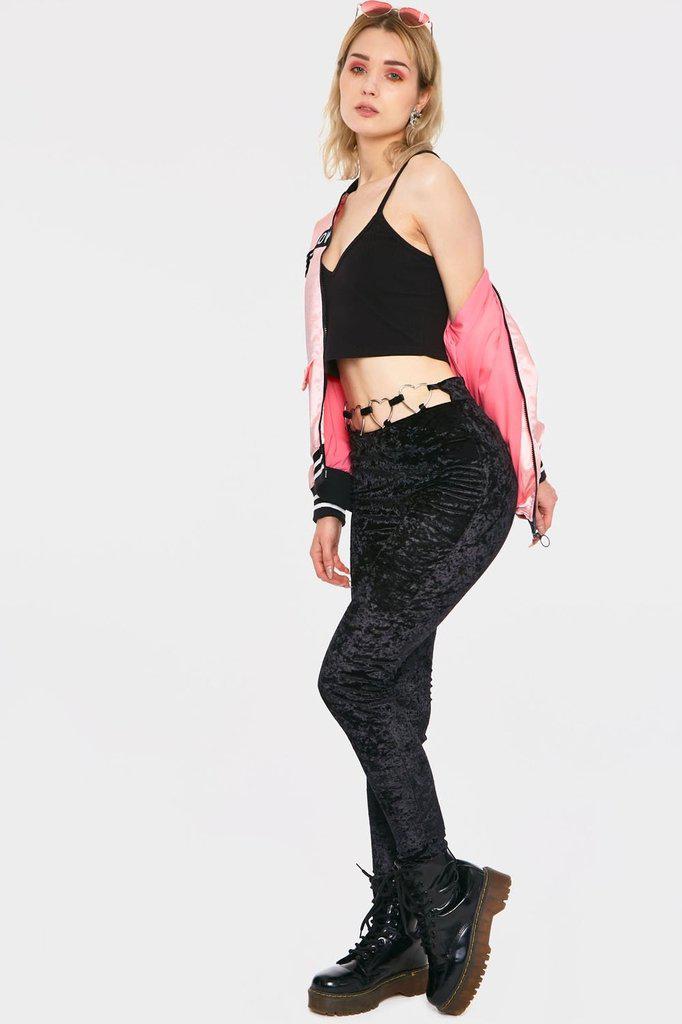 Heavy Metal Sweet Heart Leggings-Jawbreaker-Dark Fashion Clothing