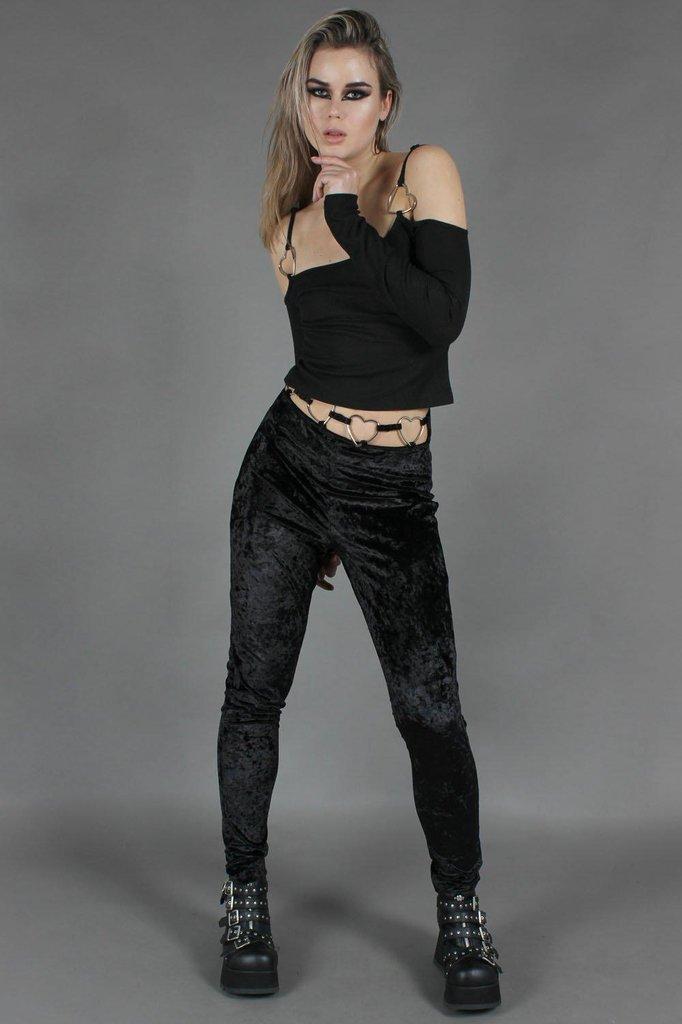 Heavy Metal Sweet Heart Leggings-Jawbreaker-Dark Fashion Clothing