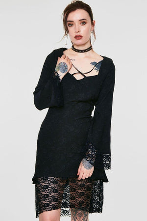 High Low Lace Dress-Jawbreaker-Dark Fashion Clothing