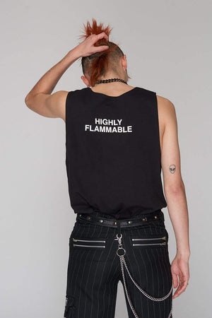 Highly Flammable Vest - Unisex-Long Clothing-Dark Fashion Clothing